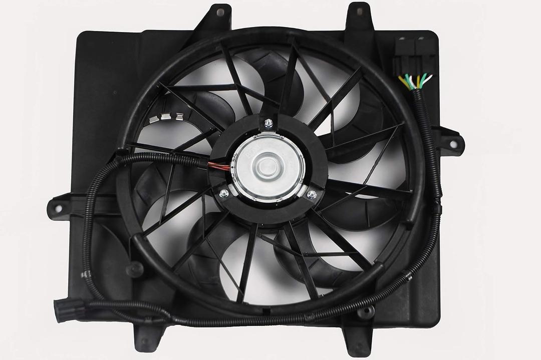 BOXI 620-052 Radiator Cooling Fan Assembly Fit for 2006 2007 2008 2009 2010 Chrysler PT Cruiser with 4-Pin Connector excluding Turbo Models 5179470AA