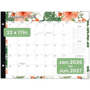 2 x Desk Calendar 2026-2027 - Large 22x17 Monthly Calendar, 18 Month Desk Top Calendars (Jan 2026Jun 2027) Teacher & Office Desk Calendars Organizer (white, 22 * 17)