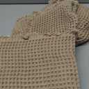 MIULEE Set of 2 Waffle Bathroom Rugs, Boho Bath Rugs Non Slip Washable, Super Absorbent Bath Mats, Ultra Soft Rubber Backed Shower Mats for Bathroom Floor, Tub and Shower, Brown, 18x30 Inch