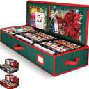 Premium Wrapping Paper Organizer Storage | Gift Wrap Holder With Extra Pockets for Christmas Decorations, Reinforced Handles, Heavy Duty, Ultra-Durable, Tear-Proof Fabric - Fits Up to 27 Rolls (Green)