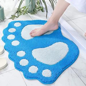 Bathroom Rugs Water Absorbent Non-Slip Mat Used in Bathroom, Shower, Room, Etc.Soft Microfiber Machine Washable Bath Mat (Blue, 23x35'')