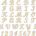 4 Inch 138 Pieces Wooden Letters and Numbers,Unfinished Wood Alphabets Cursive Fonrt for DIY Crafts
