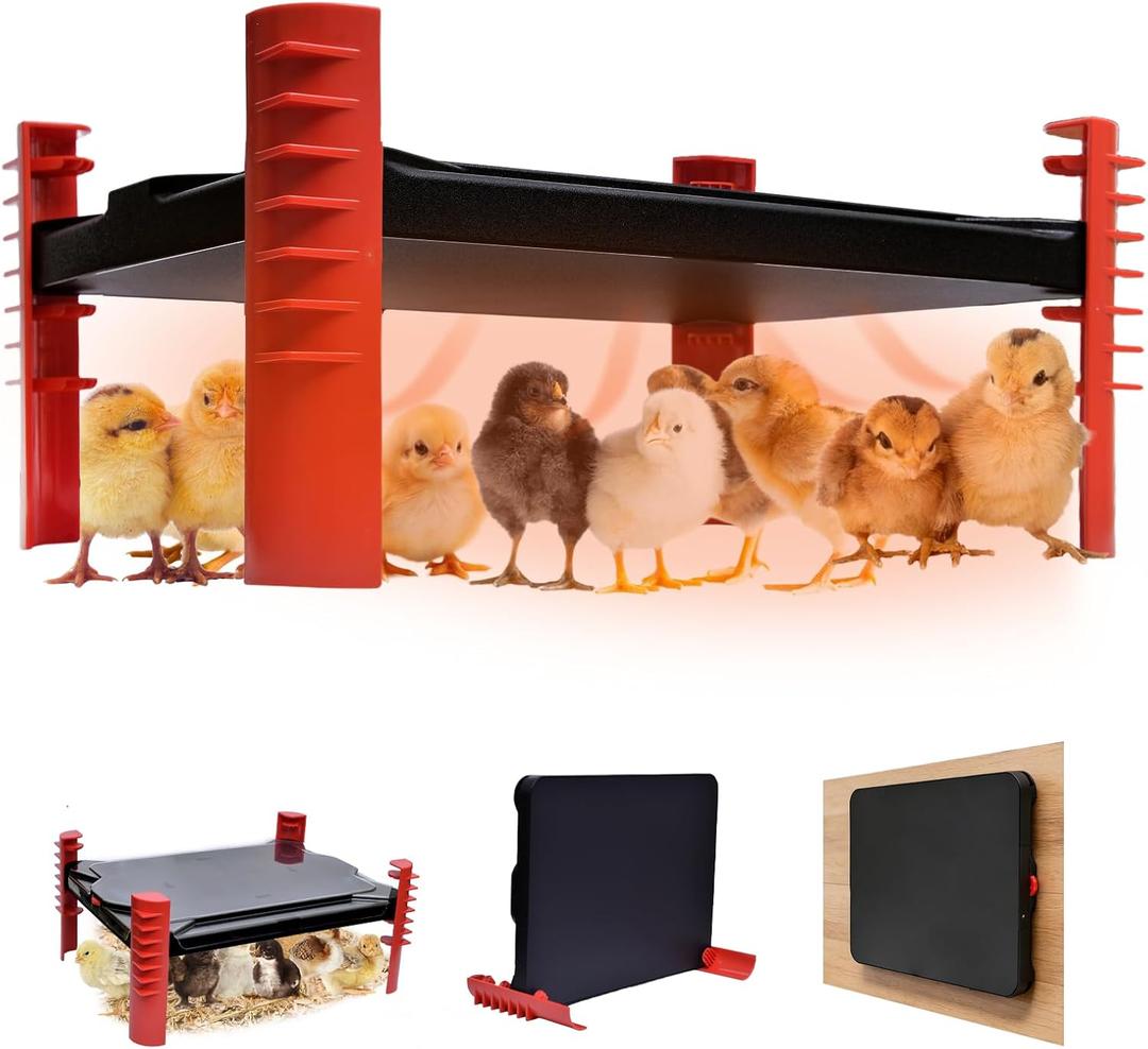 Smart Chicken Brooder Heater - 16''x12'' Brooder Plate for Chicks, 200W Chick Heating Plate with Built-in Adaptive Temperature Sensor, Adjustable Height for Brooding Box Coop Warmer