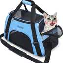 YLONG Airline Approved Pet Carrier,Soft-Sided Pet Travel Carrier for Cats Dogs Puppy Comfort Portable Foldable Pet Bag (17.5"L x 7.5"W x 11.0"H, Blue)