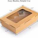 Cididu 50 Pack Take Out Food Containers with Window, 40 oz Paper Catering To Go Pastry Boxes Kraft Brown, Disposable Cater Tek, Cardboard Lunch Meal Box Leak and Grease Resistant