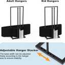 Hanger Stacker, Metal Hanger Storage Organizer Hold up to 60 Velvet Hangers, Space Saver Clothes Hanger Holder for Closet and Laundry, Black