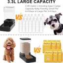 Automatic Cat Feeder and Water Dispenser in Set with Pet Food Bowl,Gravity Dog Waterer and Food Feeder for Small Medium Dog Cat Puppy Kitten Large Capacity(3.3L,Black)