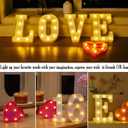 4 x Small Led Marquee Letters, Light Up Letters, 6.5 Inch Led Letter Lights, Battery Powered Lighted Sign for Table, Party, Birthday, Christmas Decor (Pink Glitter Heart)
