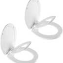 Mayfair NextStep2 Toilet Seat with Built-In Potty Training Seat, Slow-Close, Removable that will Never Loosen, Round, White, 2-Pack