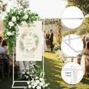 Blulu 3 Pack Wedding Sign Holder, Adjustable Sign Stand, 50-68 in,White | 8 Leather Straps, Metal Frame Support, Hanging Sign Holder,Ideal for Welcome Seating Chart, Ceremony, Reception,Shower, Party