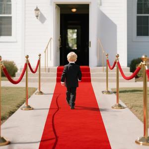 Red Carpet Runner Rug for Party 150gsm 1.3x15FT Thickness Red Rug Runner with 1 Pack Carpet Tape for Wedding Outdoor Accessories, Wedding Party Hallway Rug