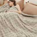 Bedsure GentleSoft Blankets Queen Size for Bed - Super Soft Cozy Blanket for Kids Girls, Large Fuzzy Fleece Throw for Bedroom Decor, Neutral, 90x90 Inches