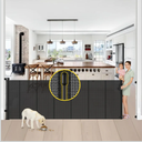 Reinforced 42” Tall x 100” Extra Wide Retractable Baby Gates for Doorways Extra Tall Pet Gate with Rods to Prevent Crawling Through, Dog Gate for Large Openings Extra Long Mesh Gate, Black
