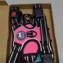 PoyPet No Pull Dog Harness, No Choke Front Lead Dog Reflective Harness, Adjustable Soft Padded Pet Vest with Easy Control Handle for Small to Large Dogs(Pink, Medium)