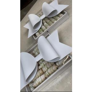 Large Gift Box with Big bow lid (White) - set of 5