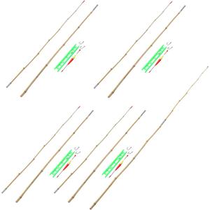 4 Sets Bamboo Vintage Cane Fishing Pole with Bobber Hook Line and Sinker Bamboo Fishing Pole Fish Sticks
