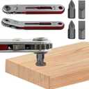 EMVANV Mini Ratchet Wrench Screwdriver Set - 2 Pcs Elbow Head & Flat Head 1/4 Inch Hex Bit Drive, Reversible Handle, Offset Design for Tight Areas