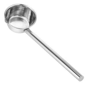 PRETYZOOM 14‘’ Long Handle Stainless Steel Water Ladle with Pour Spout Soup Scoop, Large Metal Garden Watering Spoon for Kitchen, Cooking Japanese Bathing Dipper Heavy Duty