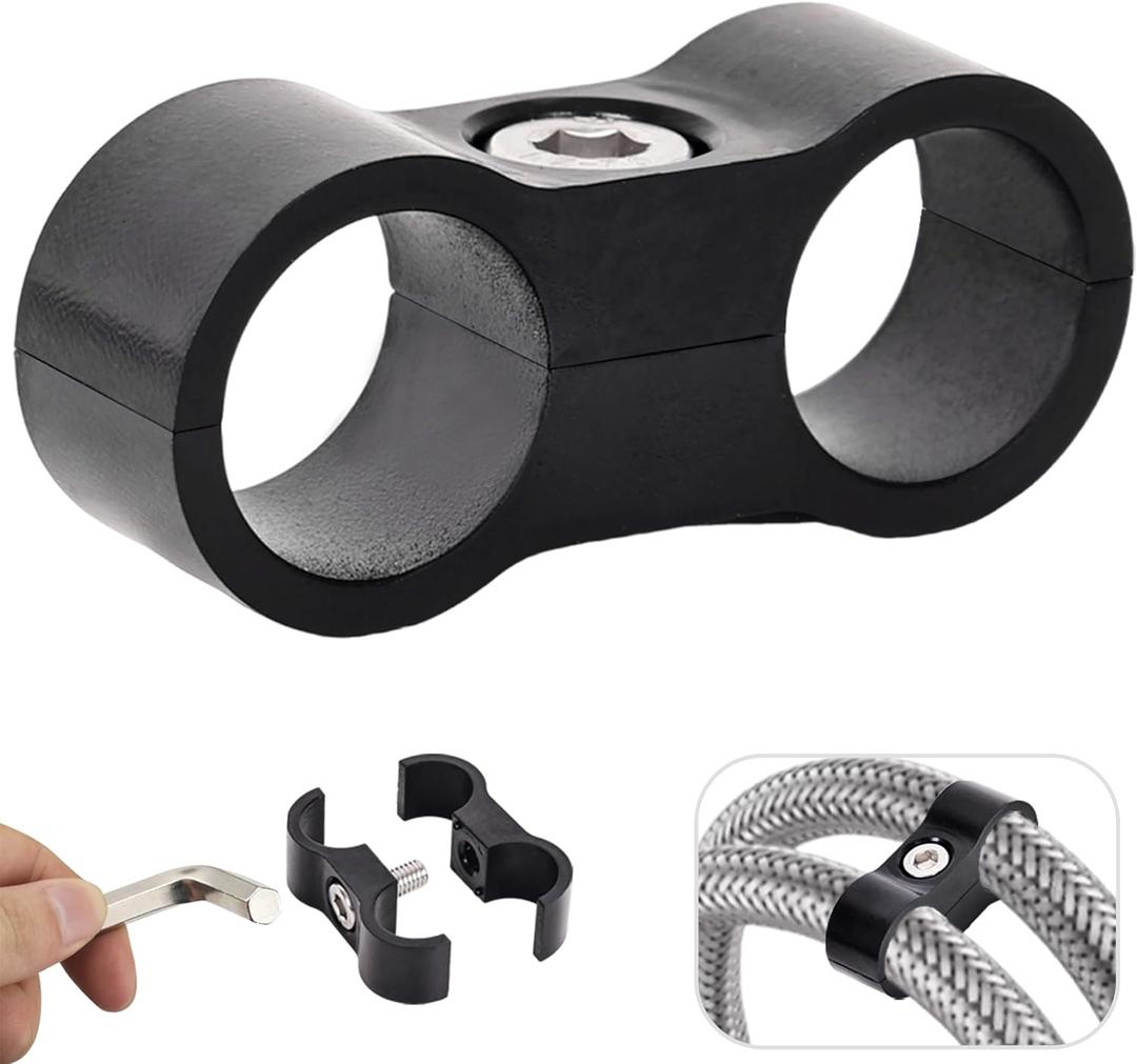 Hose Separator Clamps 10 Pack, AN8 Fuel Line Mounting Clamps 16.7mmfit for Fuel Line, Oil Line, Brake Line ABS+PC