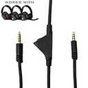 Replacement 2.0M Volume Control Audio Aux Cable Cord Wire Compatible with Astro A10 A40 Headsets, PC with 3.5mm Combo Jack, Xbox One Series X/S, PS4, & PS5 Controllers