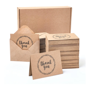 BEST PAPER GREETINGS 120 Pack 3.5x5-inch Bulk Kraft Thank You Cards with Envelopes - Blank Appreciation Gift Notes for Wedding, Teachers and Kids - Thank You Cards Bulk