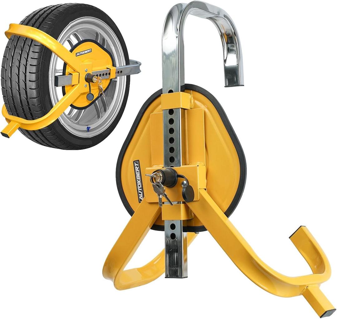 AUTOXBERT Upgraded Wheel Boot Lock for Trailer, 1 Pack 13"-17" Heavy-Duty Anti Theft Tire Wheel Lock Clamp, Adjustable Trailer Boot Lock for RV Trailers, Cars, Trucks, SUVs