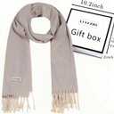 Winter Scarf for WomenCashmere Feel Pashmina Shawl, Warm Fashion Blanket Wrap & Gift (Beige)