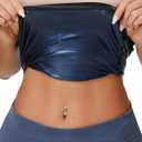Dulchany Sauna Suit Waist Trimmer for Women Waist Trainer Sweat Band for Stomach Belly Thermo Slimming Belt Workout (Large, Blue)
