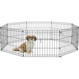 New World by MidWest Homes for Pets 18-Inch Exercise Pen, for Indoor and Outdoor use, 16 Sq Feet of Play, Folding Dog Pen, No Door Design for Maximum Security, Easy to Set Up, Foldable Pet Playpen