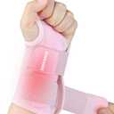 Compression Wrist Brace for Men and Women, Recovery Night Wrist Sleep Support Brace - Adjustable Support Splint for Wrist Pain, Carpal Tunnel, Arthritis, Tendonitis (Pink, Left Hand, Small/Medium)
