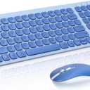 cimetech Wireless Keyboard Mouse Combo, Compact Full Size Wireless Keyboard and Mouse Set Less Noise Keys 2.4G Ultra-Thin Sleek Design for Windows, Computer, PC, Notebook, Laptop - Blue