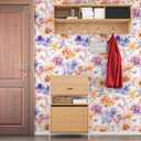 VOLEAAR Watercolor Pastel Floral Peel and Stick Wallpaper 17.5" x 118"