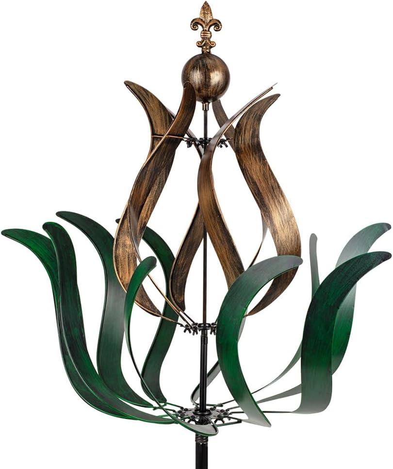 DREAMYSOUL Large Wind Spinner Outdoor, 90.5" Metal Tulip Wind Mills, 360 Degrees Rotating Kinetic Wind Mills for Lawn Backyard Patio Garden Decor Yard Art