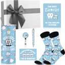Geiserailie 8 Pcs Dentist Gifts for Men Women Dental Assistant Hygienist Gift Include 16oz Stainless Steel Tumbler Badge Holder Socks Pen Notebook Keychain Card for Dental Day Dentist Assistant Week
