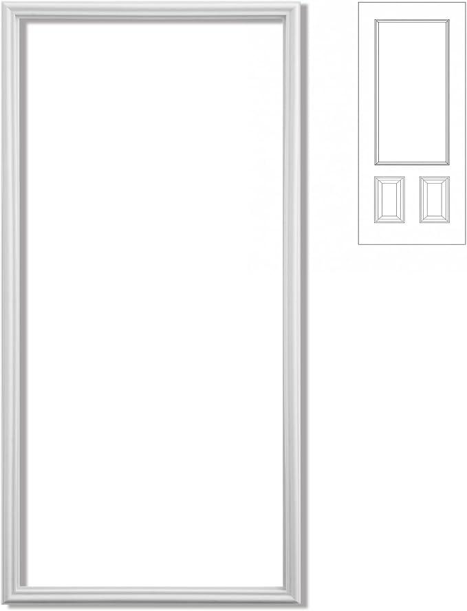 Pushglossy 22"x 48" Entry Door Frame Only Replacement Kit for 1'' Glass (Glass Not Included) 1 Lite Exterior Front Door Window Frame Replacement Grille Inserts Home Improvement Easy to Install Use