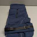 PETDSH Dog Coat Large, Windproof Dog Jacket with Warm Fleece Lining, Thickened Collar Dogs Winter Coat, Adjustable Reflective Pet Coats for Cold Weather (Navy Blue, Large)