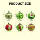 Christmas Ball Ornaments Set 12 Pcs 2.4 Inch Christmas Ball Ornaments for Tree, Red Green White Christmas Ornaments, Shatterproof Elf Balls for Xmas Tree, Holiday Party Decor