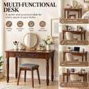 Vintage Solid Wood Writing Desk with Drawers,Vanity Desk,Secretary Desk, 31.5in