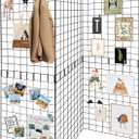 Grid Wall Panels 3 Pcs, Commercial Grade Gridwall Panels, Metal Grid Wall Panel Display Stand, You Can DIY 6 Pack 2'x3' or 3 Pack 2'x6' (Black)