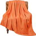 BEDELITE Orange Throw Blanket for Couch & Bed, Luxury Plush Cozy Fleece Blanket 50" x 60", Soft Lightweight Fall Throw Blanket for Home Furnishing