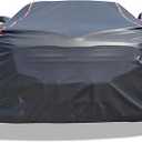 Car Cover Waterproof All Weather, 6 Layers XXL Full Exterior Covers with Zipper Cotton, Mirror Pocket. Outdoor Car Cover UV Snow Rain Wind Dust All Weather Outdoor Protection for Sedan (196-210 inch) (Black, XXL)