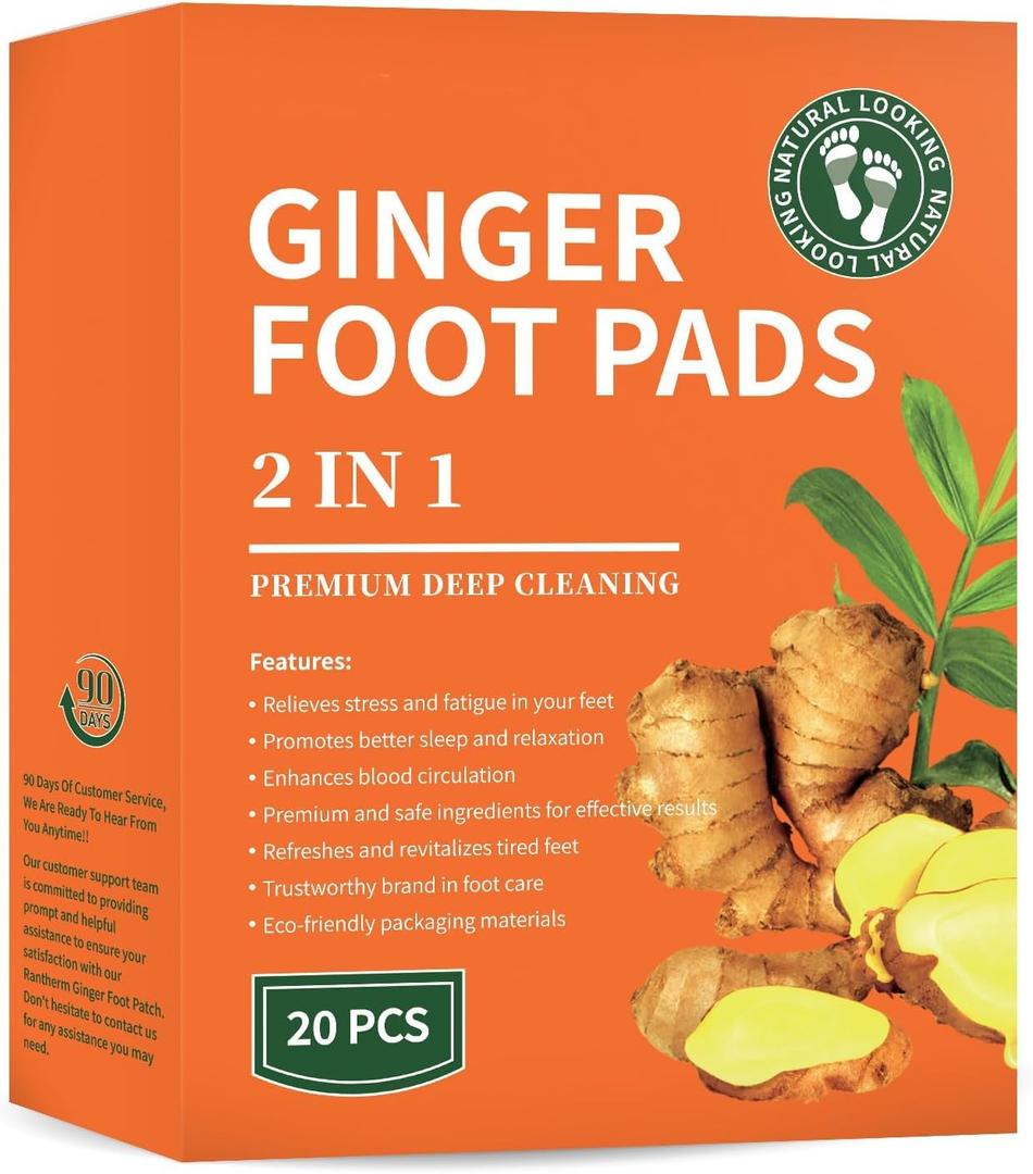 Premium Bamboo Ginger Foot Pads 20 Packs (20)