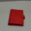 7Felicity Budget Binder,Leather Rings Planner, 6-Ring Pocket Organizer Notebook Cover (Croco-Red)