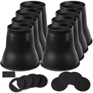 shouwuhho Bed Risers 6 inch, Heavy Duty Round Furniture Risers Lifts 6" for Table, Desk Leg, Sofa, Couch, Bed Frame Risers Supports Up to 6,000 Lbs, Black,  Pack of 8