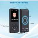 MP3 Player with Bluetooth 5.2 HiFi Sound, with Built-in Speaker/FM Radio/Voice Recorder/E-Book, Lossless Sound Multifunctional Mini Design Ideal for Sport Running (Earphones Included)