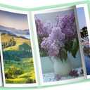 SXhyf A3 Diamond Painting Storage Book for 60 Diamond Painting Pics, Diamond Painting Accessories with 30 Pages Clear Sheet Protectors, Presentation Portfolio Folder for Artwork, 16.5x12.1in (Blue)