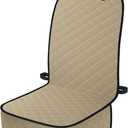 ELONGRIVER Dog Car Seat Covers, Waterproof Front Seat Cover for Dogs, Scratch-Proof, Nonslip Pet Passenger Seat Cover Protector, Universal Fit for Cars Trucks SUVs, Standard Size, Khaki