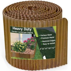 Corrugated Garden Edging,6"40Ft Pre-Rusted Landscape Edging & Lawn Edging Border,Metal Garden Border for Flower Beds,Garden,Lawn,Raised Beds & Tree Surrounds