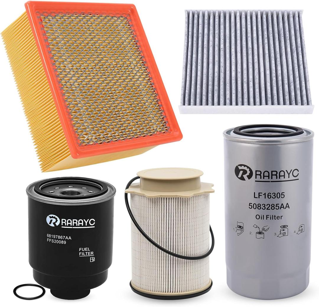 6.7L Cummins Fuel Filter Kit | Replacement for 2013-2018 Dodge Ram 2500 3500 4500 5500 6.7L | Replaces# 68197867AA 68157291AA 5083285AA Air Filter 53034051AB Cabin Air Filter 68406048AA