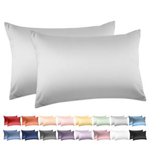 Deep Dream Standard Pillow Cases Set of 2, 100% Cotton Standard Size Pillowcases Sateen Weave, 600 Thread Count Hotel Quality 20x26 Inches, Soft and Breathable Envelope Closure PillowCase(Silver Grey)